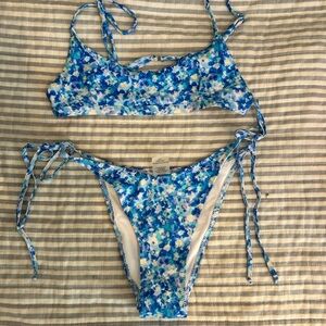 Floral Blue Bikini Set